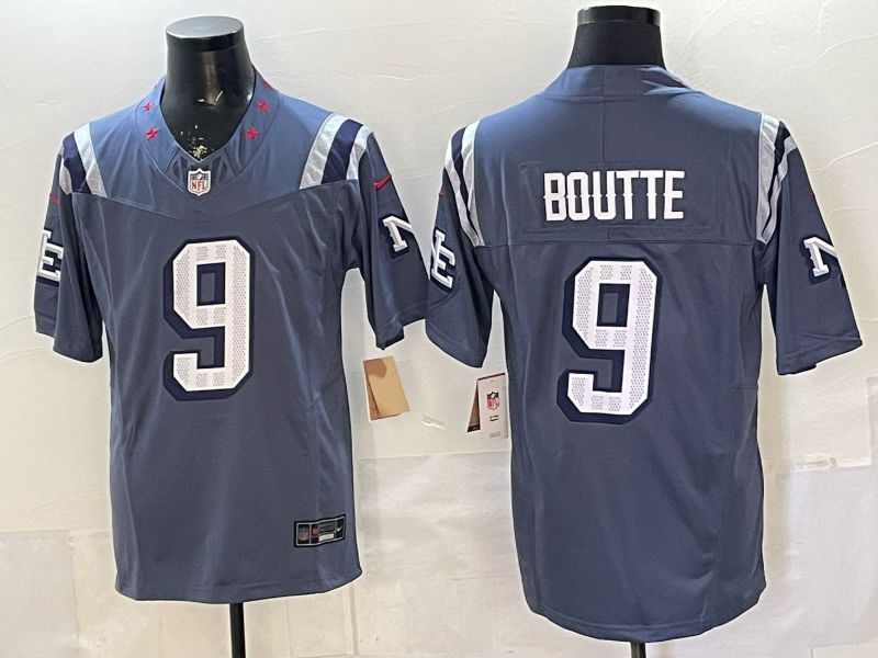 Men 2026 New England Patriots #9 Boutte Blue 5th generations Nike Limited NFL Jersey style 011->new england patriots->NFL Jersey